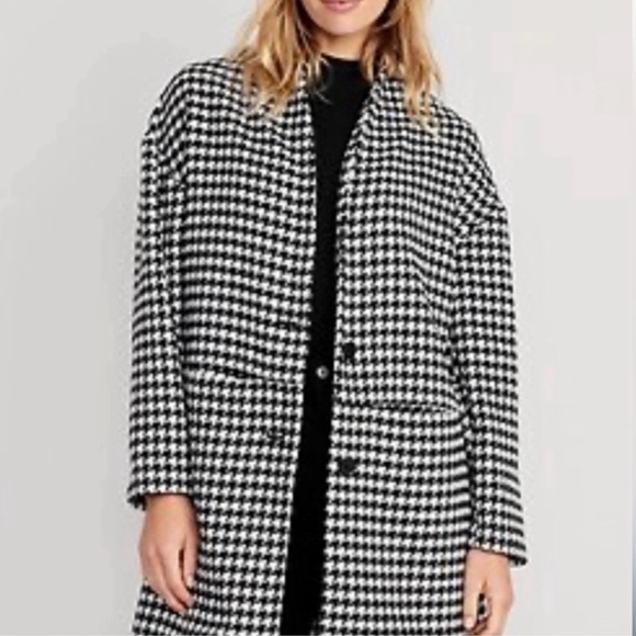 Old Navy Jackets & Blazers - Old Navy Houndstooth Long Coat - Black/White